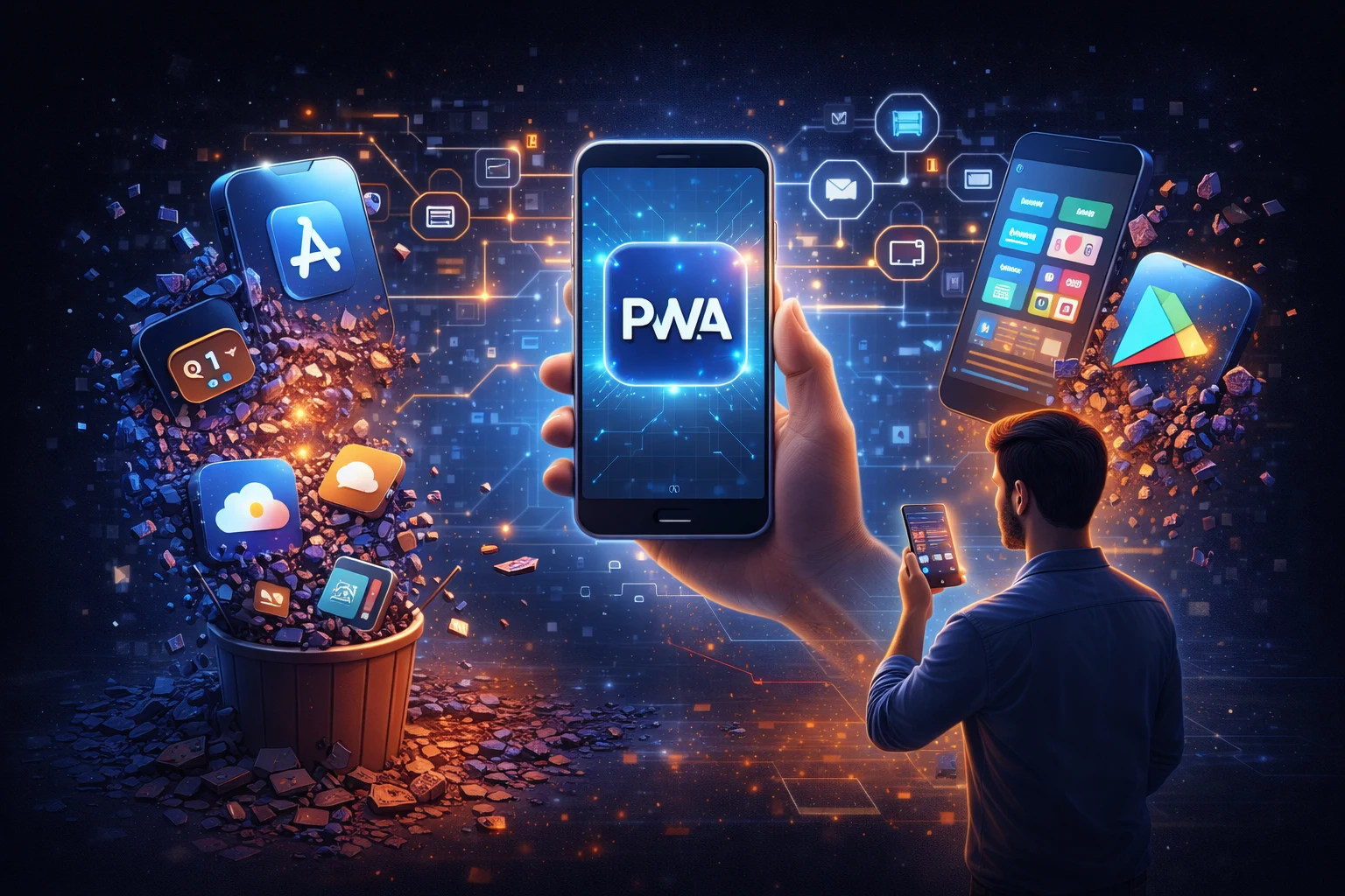 Imagem de destaque: PWA e Aplicações Modernas: O site que funciona como aplicativo